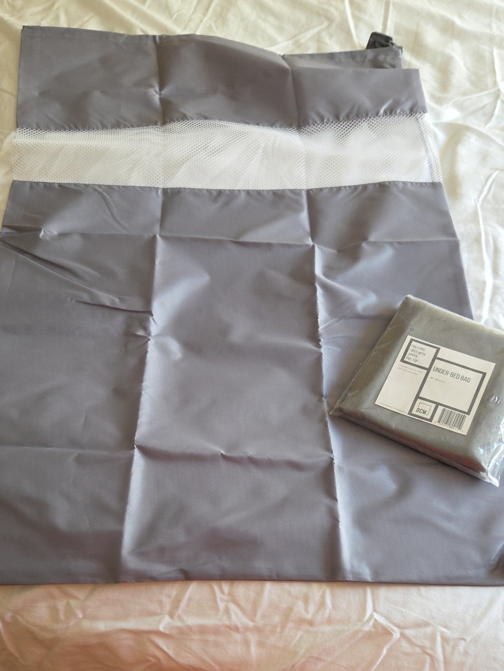 Gray Under-Bed Storage Bag with Breathable Mesh Panel, Set Of 2
